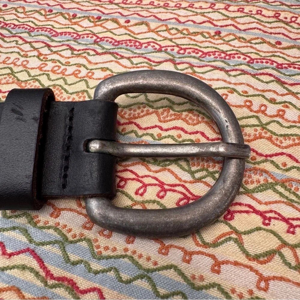 Vintage Leather Jean Belt Perforated Oval Casual size XL